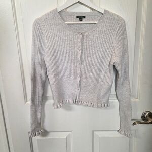 Wild Fable Light Gray Ribbed Cardigan